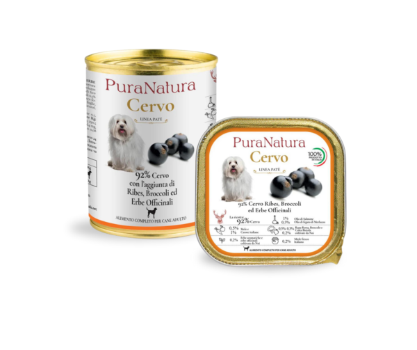 PuraNatura Dog Venison & Currant. Šlapias elnienos ir juodųjų serbentų maistas šunims