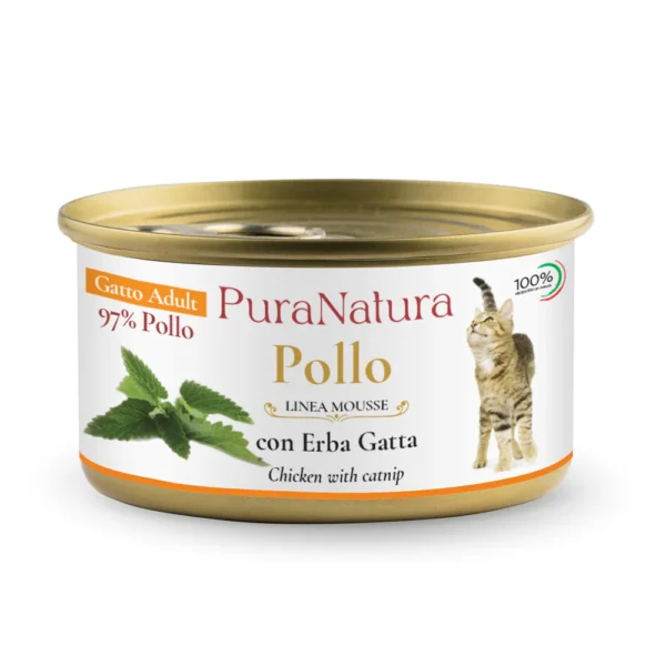 PuraNatura Cat Chicken & Catnip 85g, Vištiena ir katžolė, šlapias kačių maistas