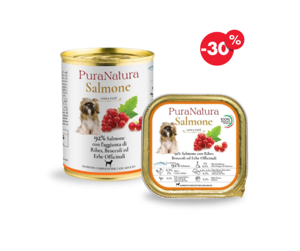 PuraNatura Dog Salmon & Currants. Lašišos ir raudonųjų serbentų šlapias maistas šunims