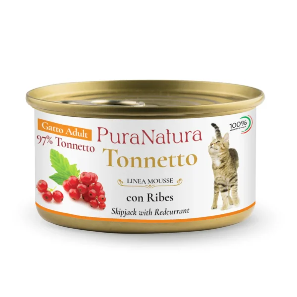 PuraNatura Cat Tuna & Red Currants 85g, Tunas ir raudonieji serbentai, šlapias maistas katėms