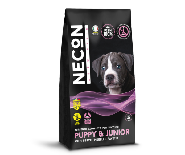 Necon Zero Grain Puppy Fish, Pea, Horse Bean - begrūdis, sausas maistas šuniukams - Žuvis